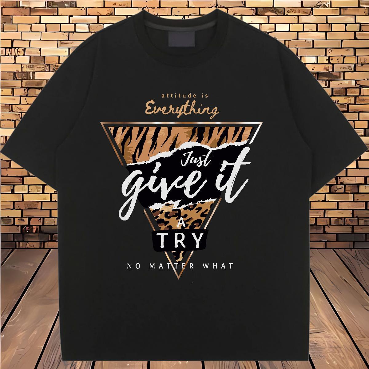 Wholesale Unisex Tshirts 100% Cotton 230g letter Home Outdoor T shirt Breathable Crew Neck Black Oversized Top Tees