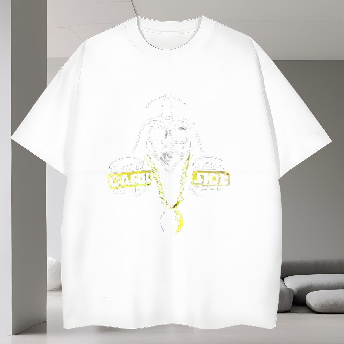 Loose Fit Man T Shirts 230g Cotton skull Home Outdoor Cartoon Printing L-4XL Breathable Short Sleeve Men Tees Fashion Design Clothes