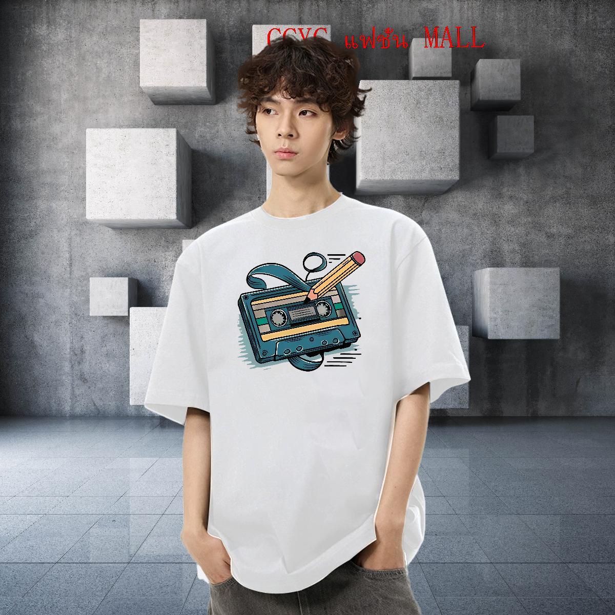 2024 Mens Tshirts radio Street wear Hip Hop 230g Cotton Tops Shirt Pure Cotton Soft T Shirt For Man Asian Size