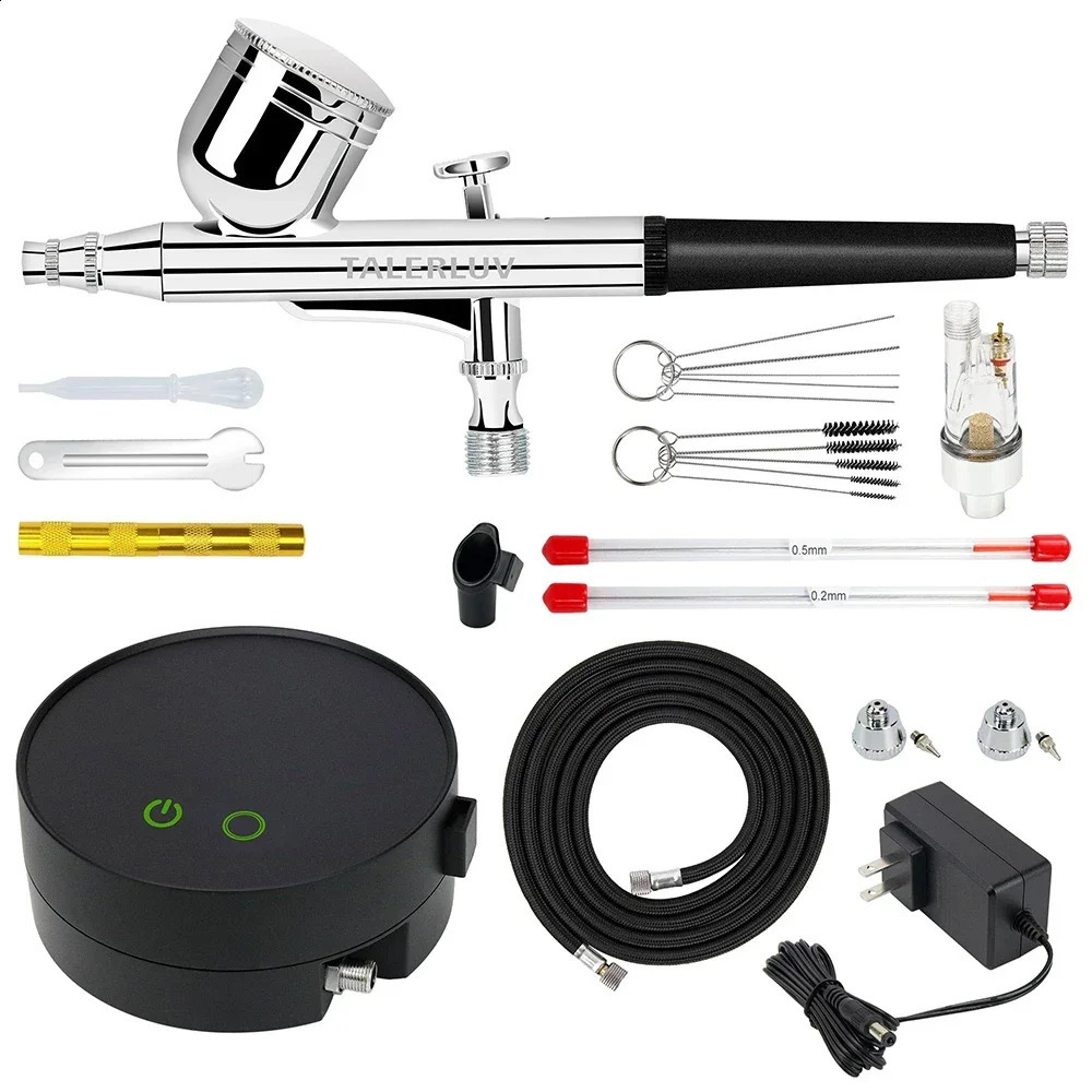 Adjustable PSI spray gun kit Double action spray gun spray gun with cleaning kit used for makeup painting cake shoes tattoos nail models 240823