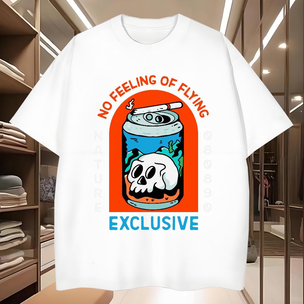 TOP Quality Mens T Shirts 100% Cotton 230g skull Daily Outfit DIY Printed Short Sleeve O-Neck Men Tshirts Stylist Tops