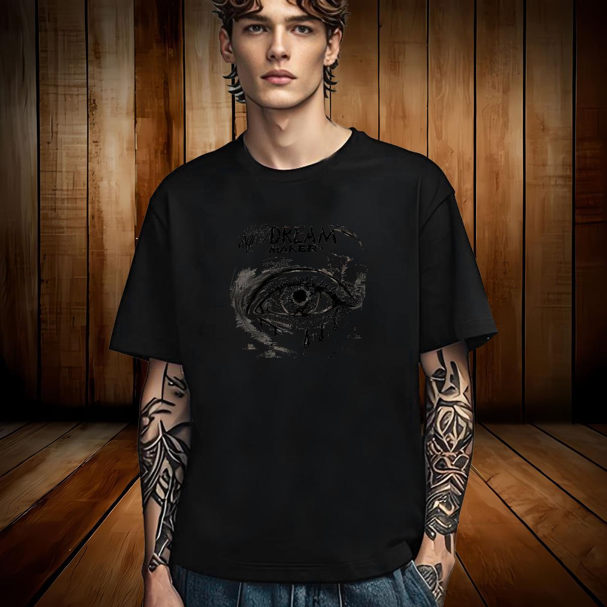 Wholesale T Shirt For Man 230g Cotton logo Hip Hop Floral Print Crew Neck Breathable Men Tees 2024 Tees Shirts