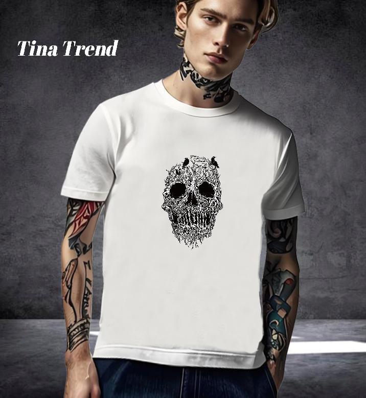 Unisex T Shirt For Man 230g Cotton skull Sports Casual Custom Printed Breathable Crew Neck Tshirt for Man Woman New Arrival Clothes