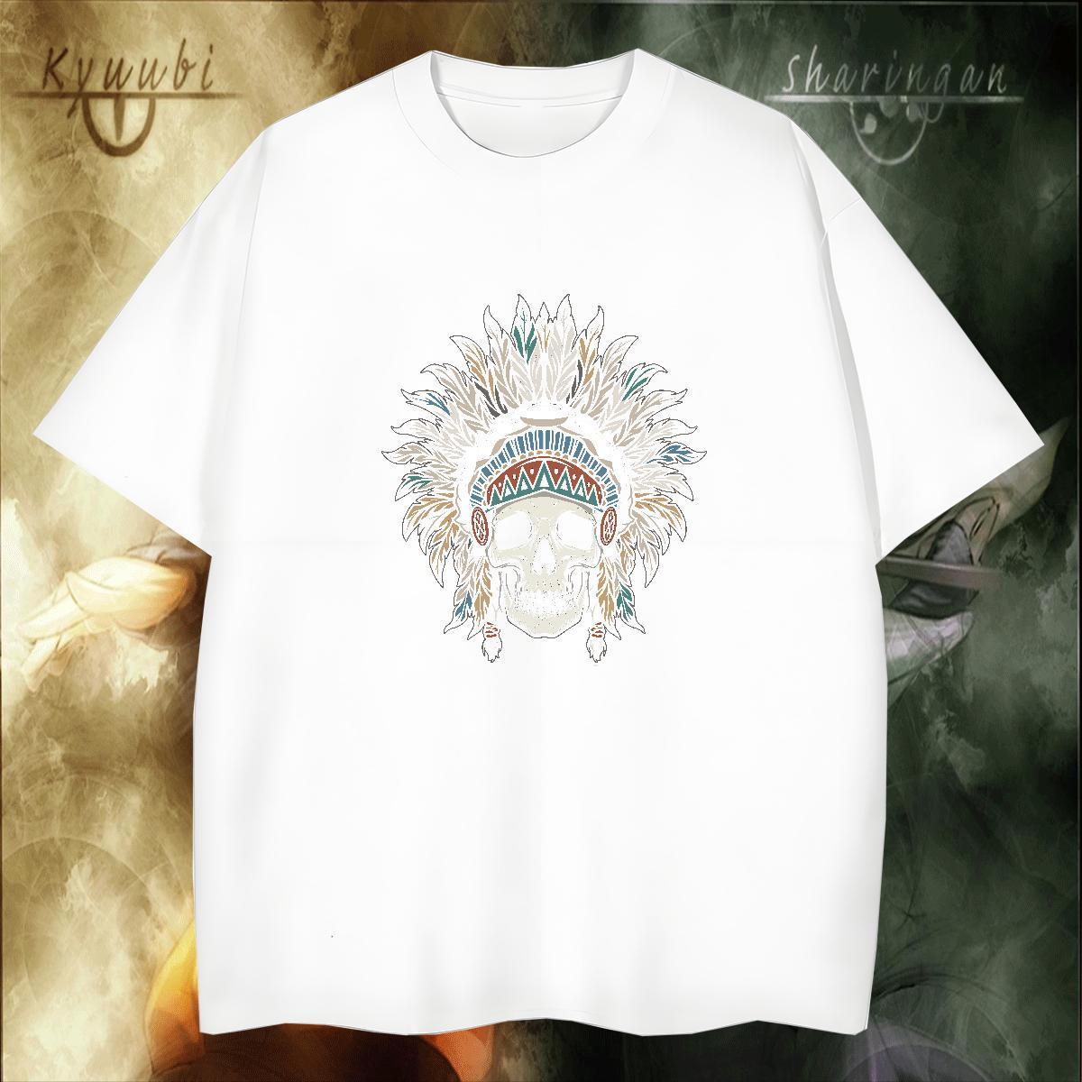 Loose Fit Mens T Shirts 230g 100% Cotton skull Daily Outfit Customized Print Breathable Crew Neck Mens Tshirts Classic Polos