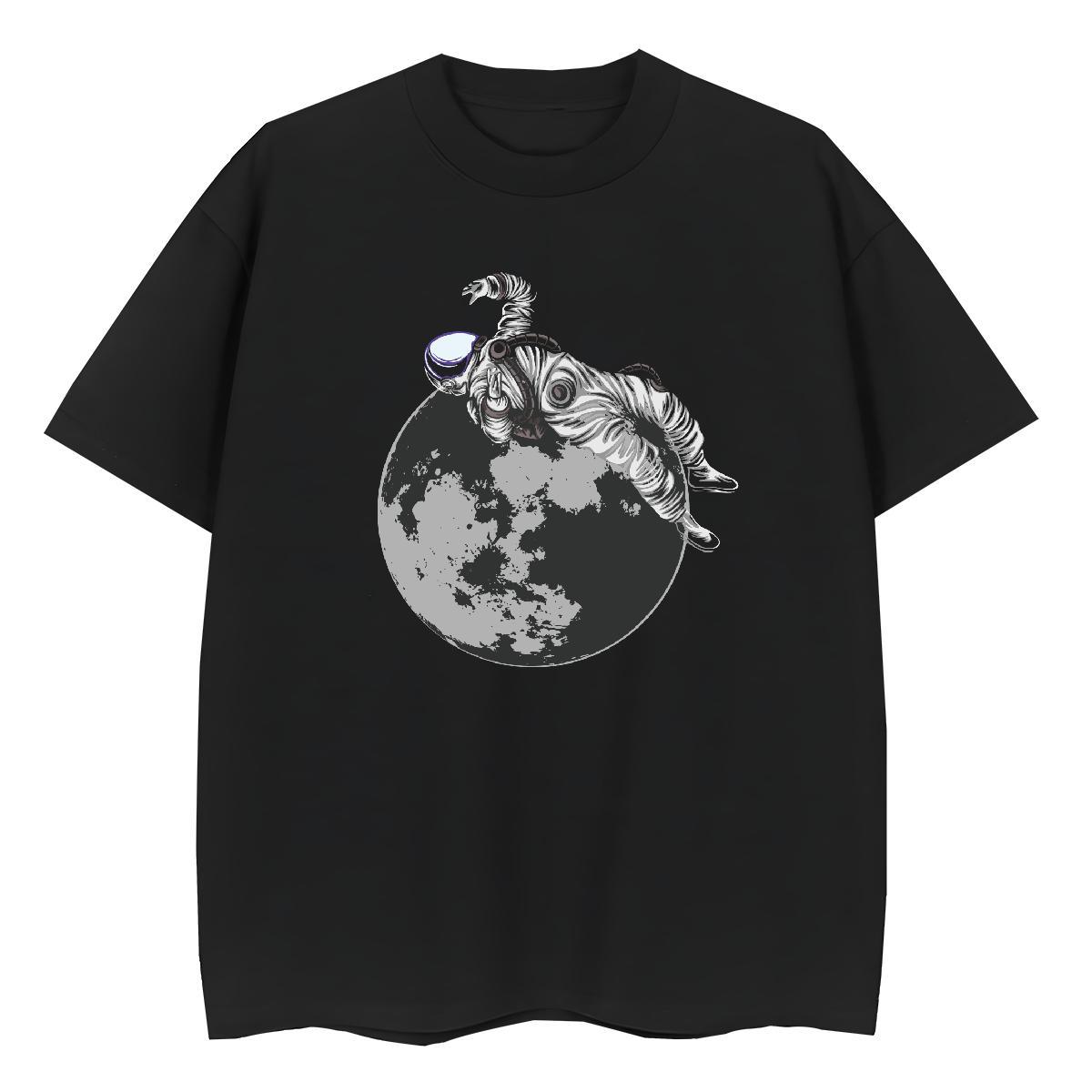 High quality Unisex Tshirts 230g Cotton universe Casual Daily Wear Women T Shirts Crew Neck Breathable Black White Polos