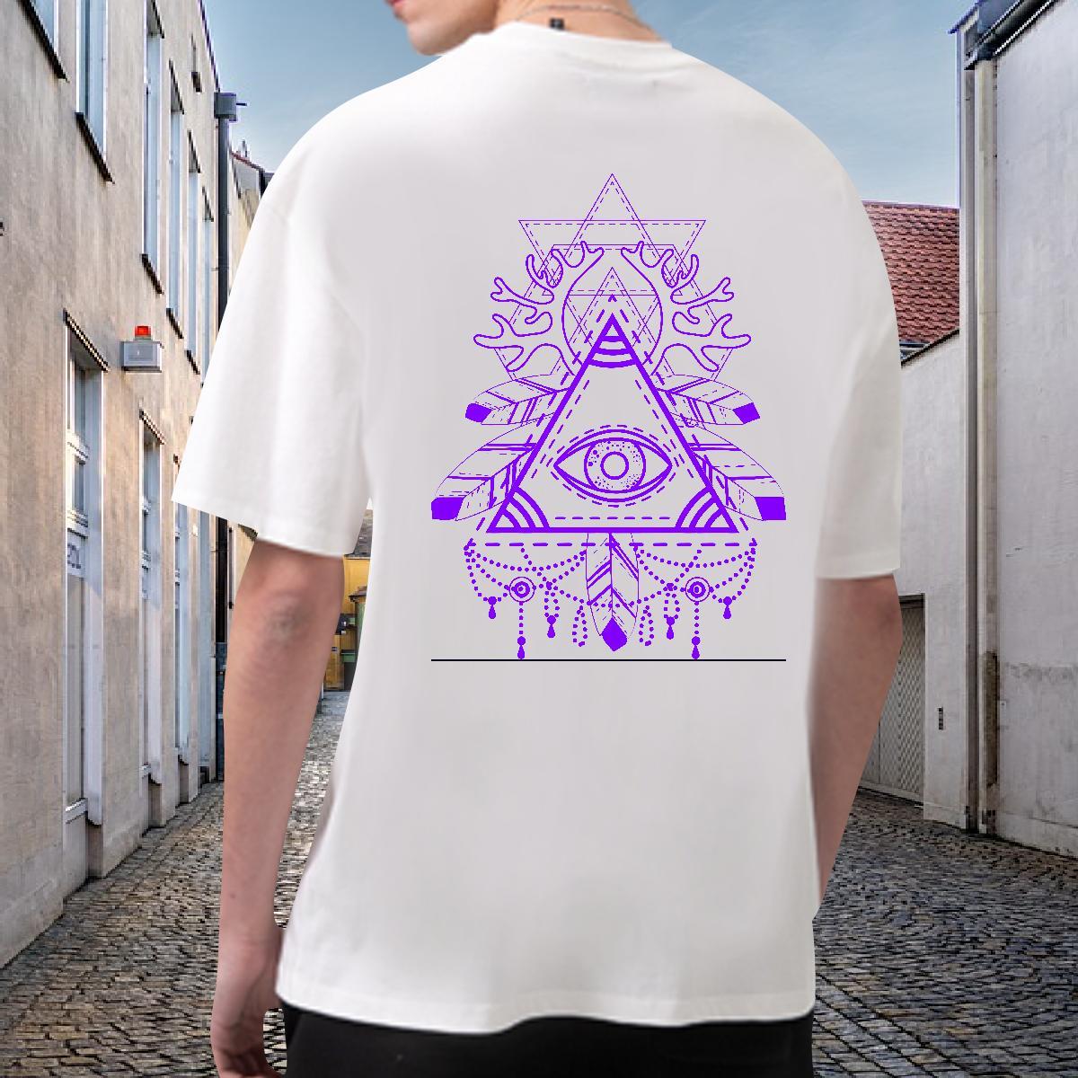 TOP Quality T-Shirts 230g Pure Cotton eye of the devil Casual Daily Wear Oversized O Neck Short Sleeves Men Tshirts 2024 Designer Tee Shirt