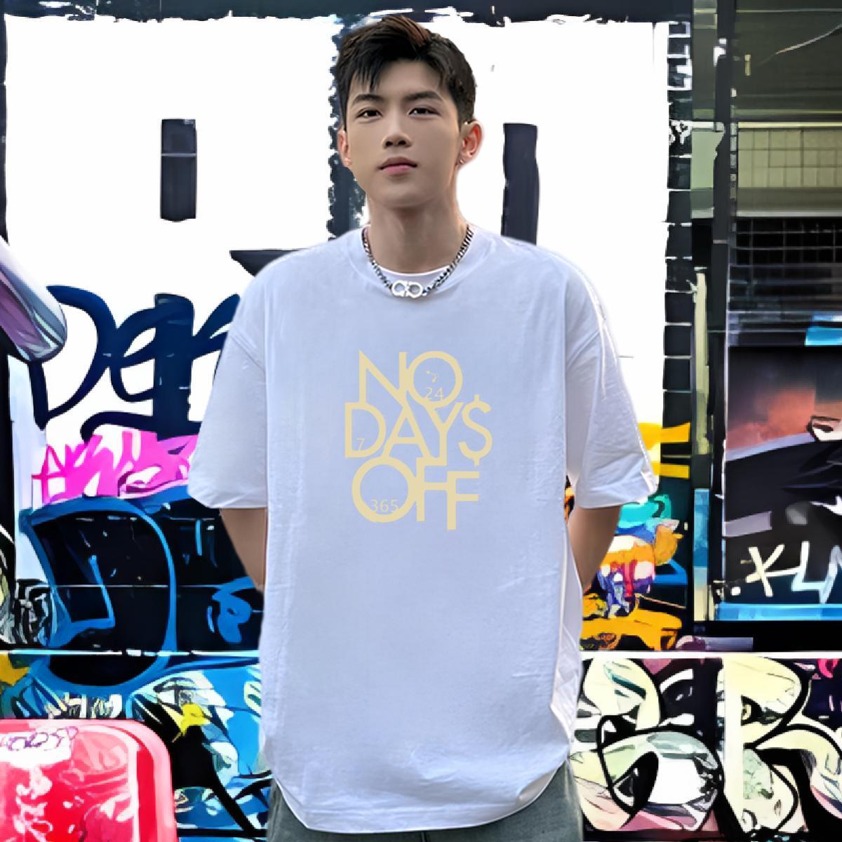 Unisex T Shirts Men 100% Cotton 230g letter Daily Wear DIY Printed O-Neck Short Sleeve Men Tshirts 2024 New Tees Shirts