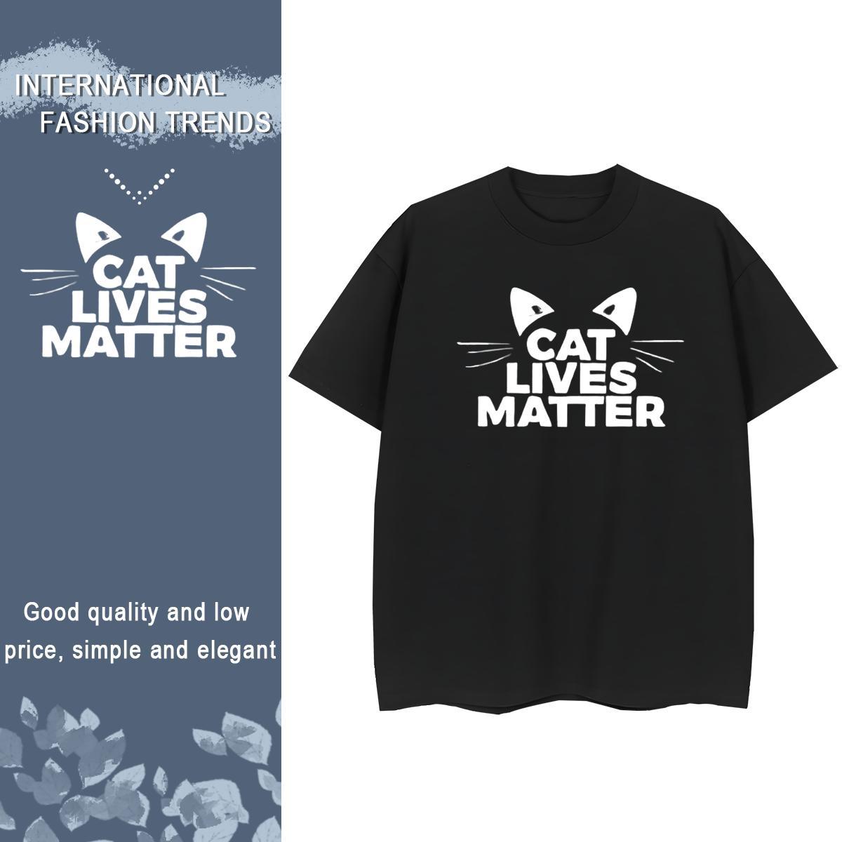 Lady Couples T Shirts 100% Cotton 230g letter Street Casual T-Shirts Breathable Crew Neck Cartoon Print Tees