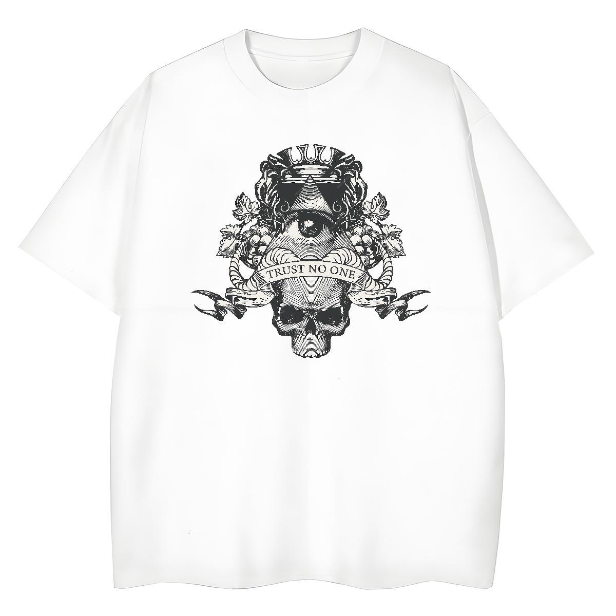 Loose T shirt 100% Cotton 230g eye of the devil Daily Wear Anime Breathable Soft Couples T Shirts Brand Polos