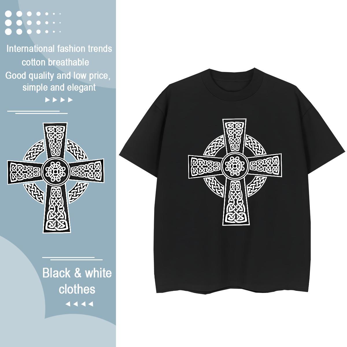 Loose Fit Men T Shirts 100% Cotton 230g religion Street Wear DIY Breathable Crew Neck Tshirts Custom Clothes