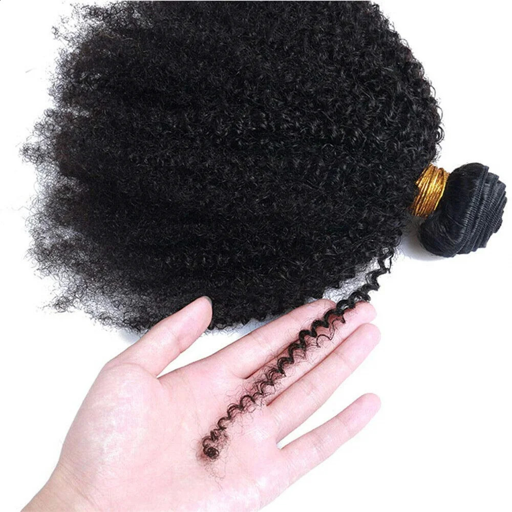 African Twisted Curled Human Hair Bundle Brazilian Velvet Natural Fluffy American Knitted Cheveux Loose 240801