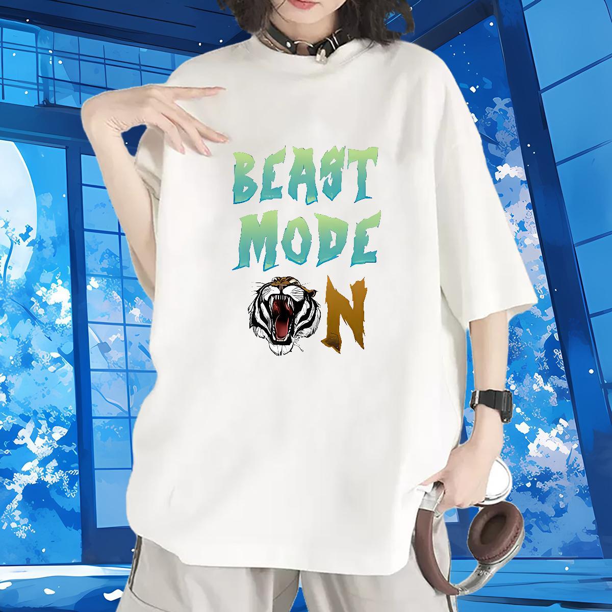 5A Lady T shirt 230g 100% Cotton letter High Street Hip Hop T Shirt For Woman Breathable Cartoon Printing L-4XL Clothings