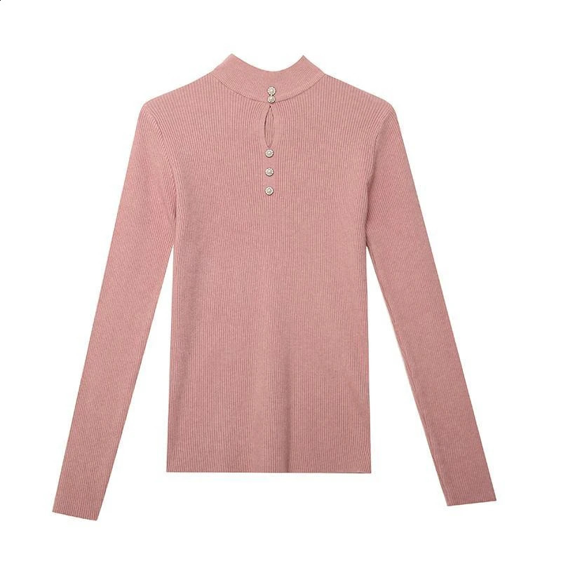 Autumn Winter Korean Basic Top Female Sexy Hollow Chic Elegant Slim Pullover Knitted Sweater Long Sleeve Womens Clothing Jumper 240824