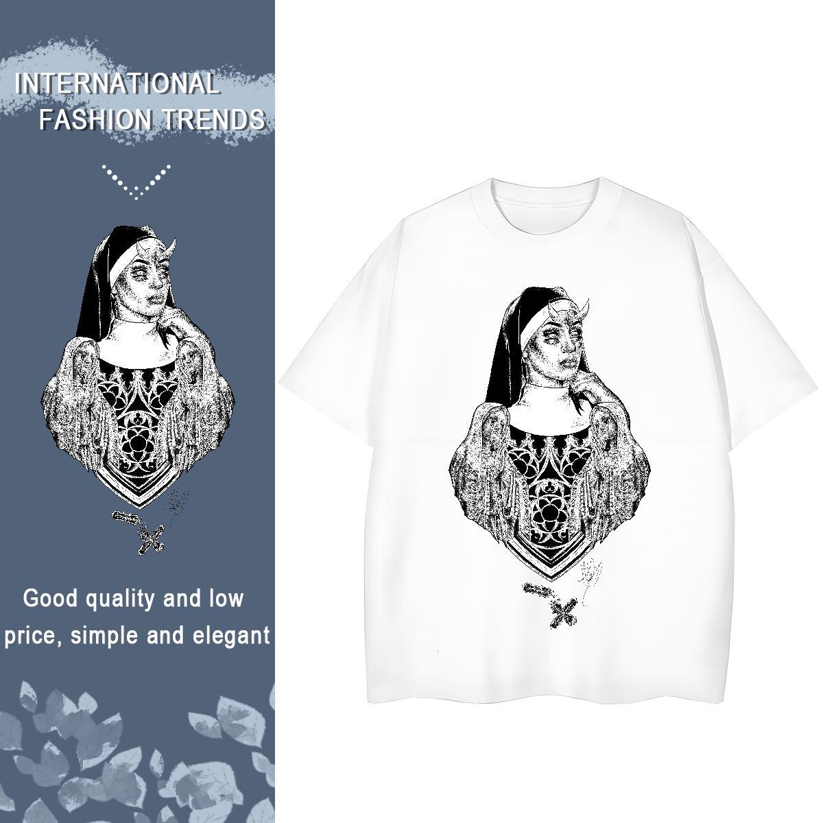 Comfortable Women Tshirts 230g 100% Cotton nun Casual Beach Womens T Shirts Breathable White Plus Size Tops Shirt