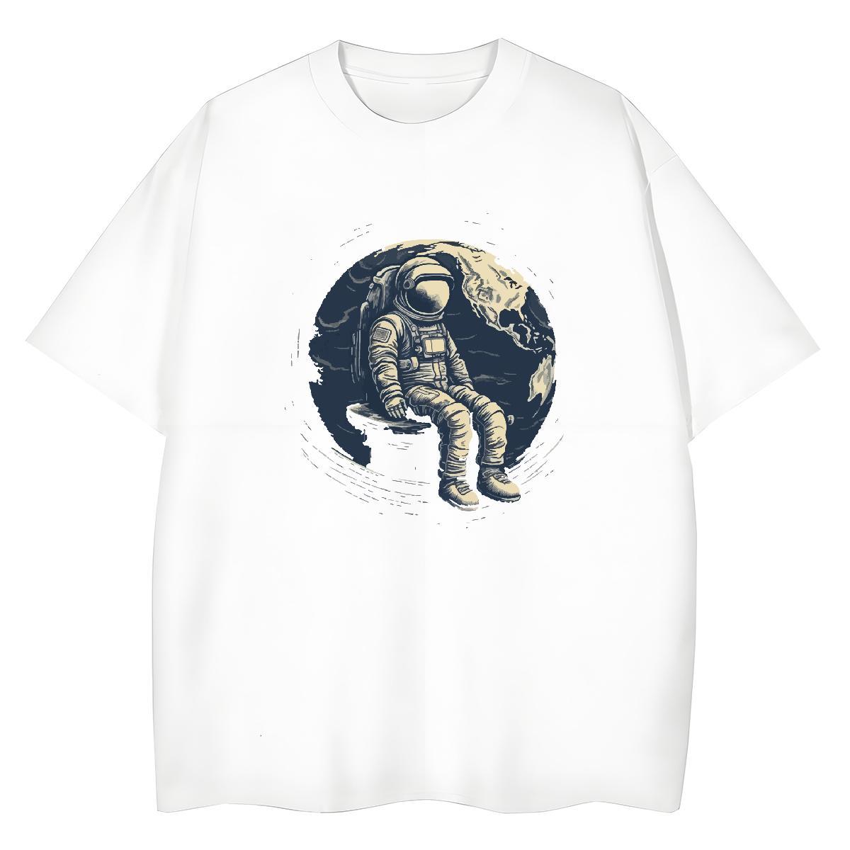 Comfortable Women Tees 230g 100% Cotton universe Daily Outfit T shirt Breathable Crew Neck Custom Printed Polos