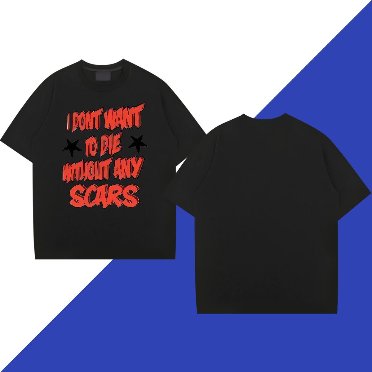 Brand Men Clothes T-Shirt letter Anime Printing Street 230g 100% Cotton Polos Breathable Short Sleeve Designer T-Shirts Custom Printed
