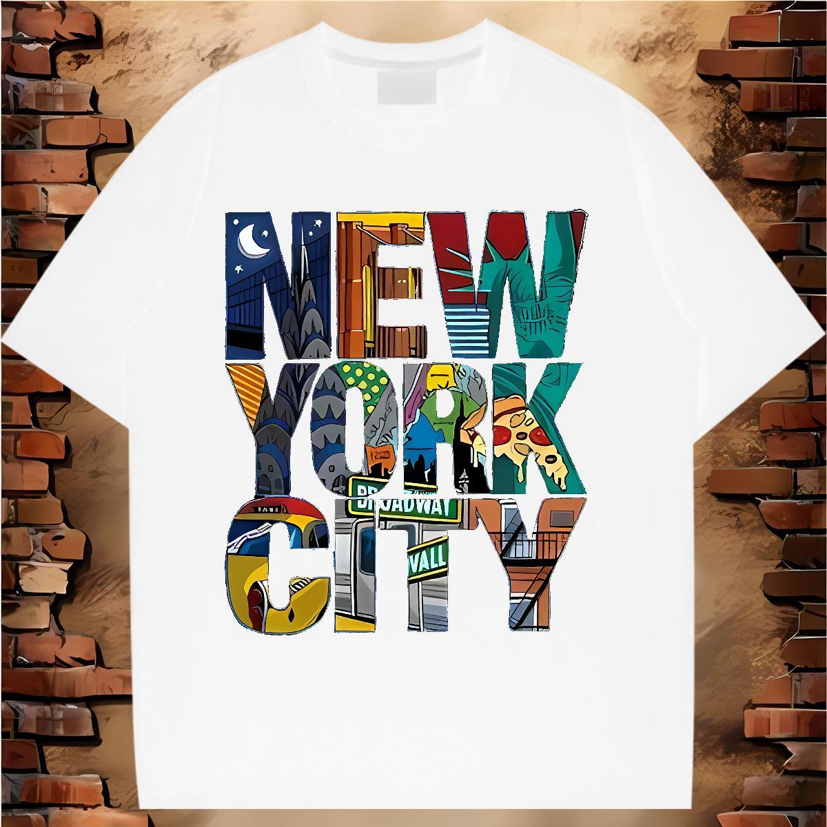 Popular Woman Tshirt 230g 100% Cotton New York Summer Casual Woman T Shirts Breathable Soft Black Oversized Tees