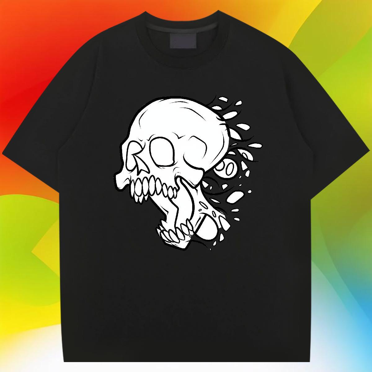 Unisex T Shirt For Man 230g Pure Cotton monster Daily Wear DIY Printed Short Sleeve Soft Men Clothes T-Shirt Classic Polos