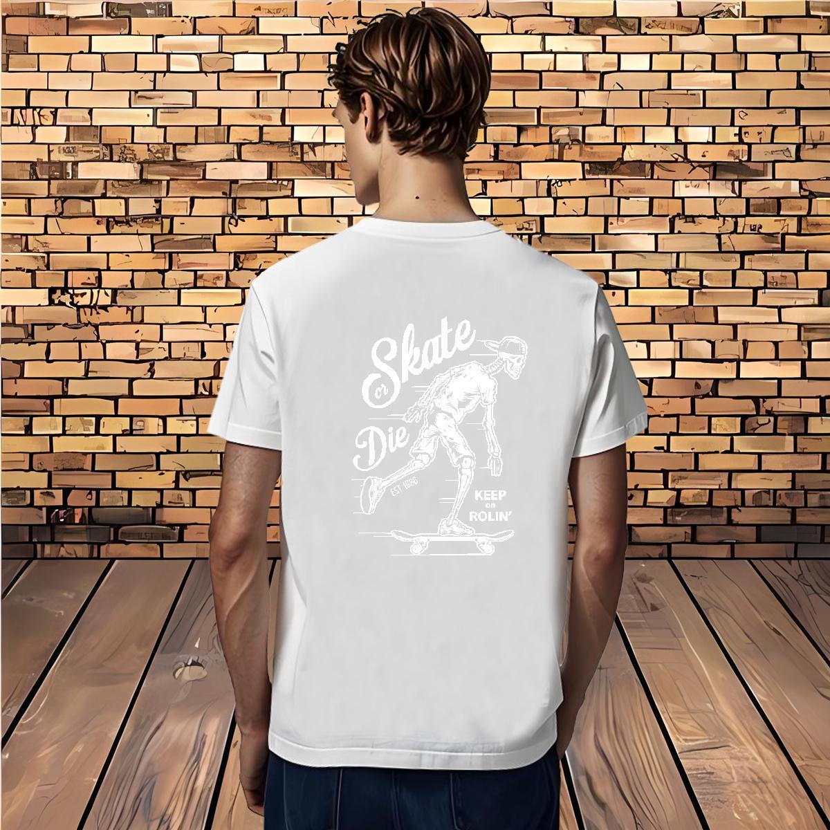 Free Shipping Man T Shirts 230g 100% Cotton skull Street Wear Plus Size Custom O-Neck Short Sleeve Tshirts DIY Tops