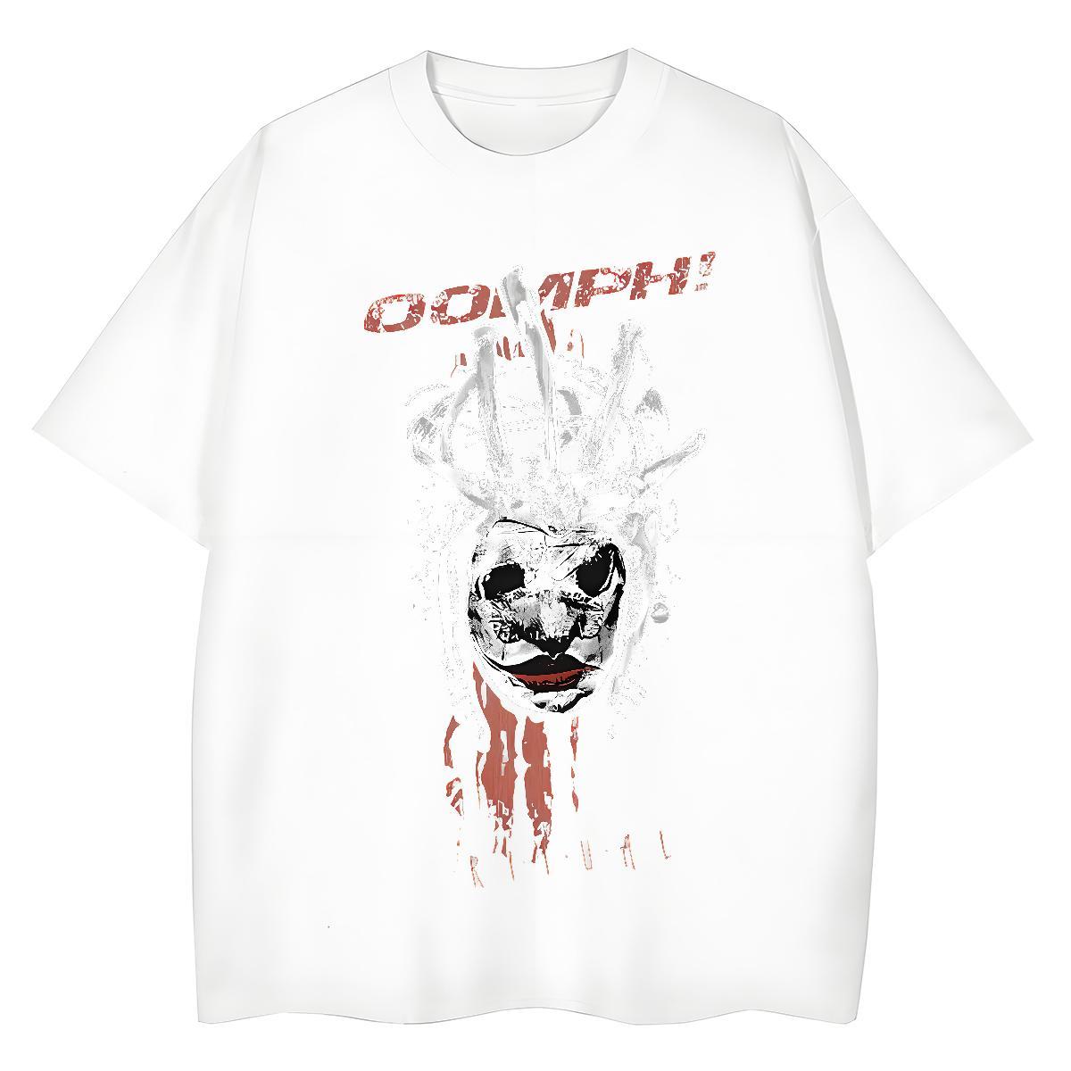 Unisex Couples T Shirts 230g Cotton scary Street Wear T shirt Crew Neck Cartoon Printing L-4XL Tops Shirt