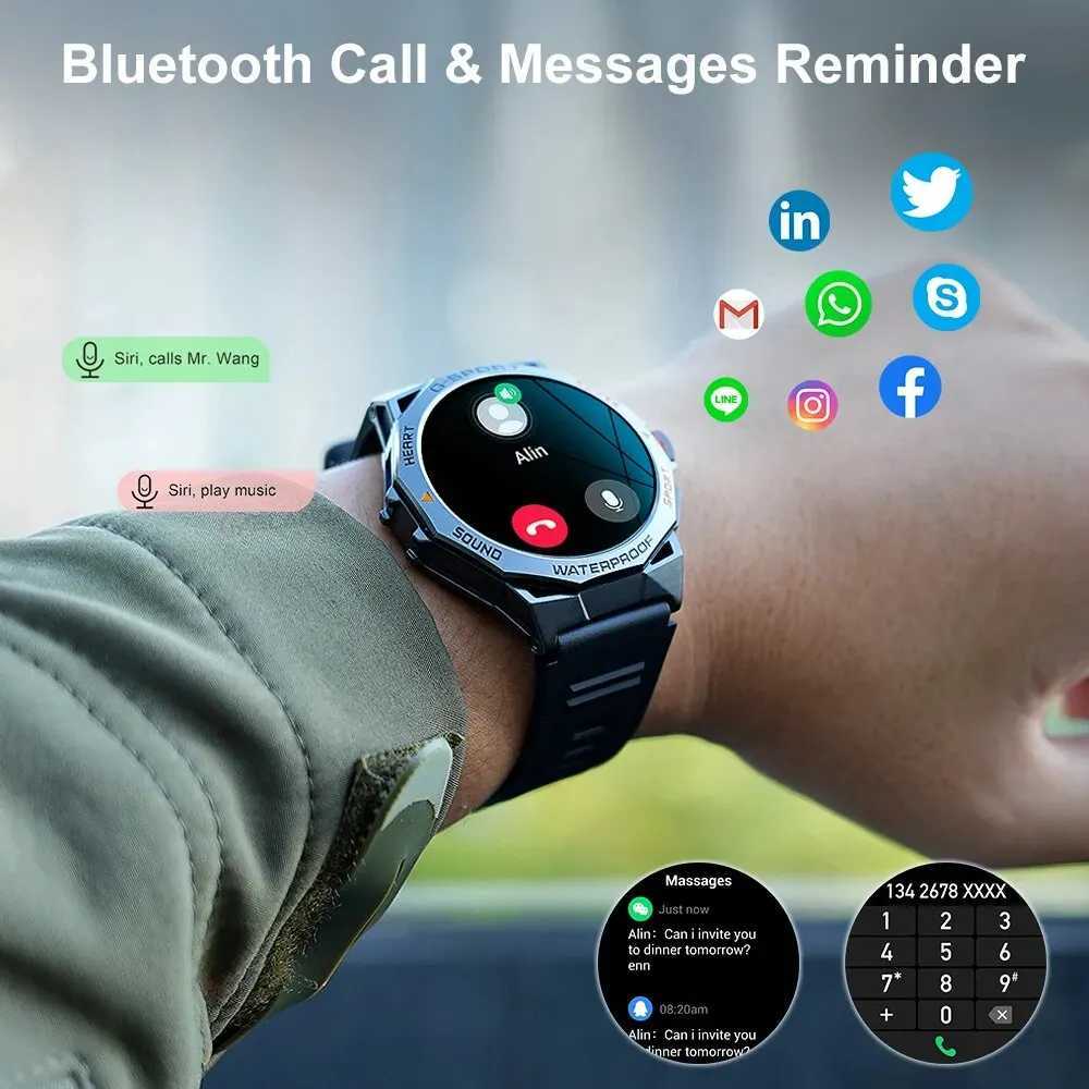 MELANDA 1.43 AMOLED HD Bluetooth Call Smart Watch Men Sports Fitness IP68 Waterproof Steel Smartwatch for Android IOS K62 M240824
