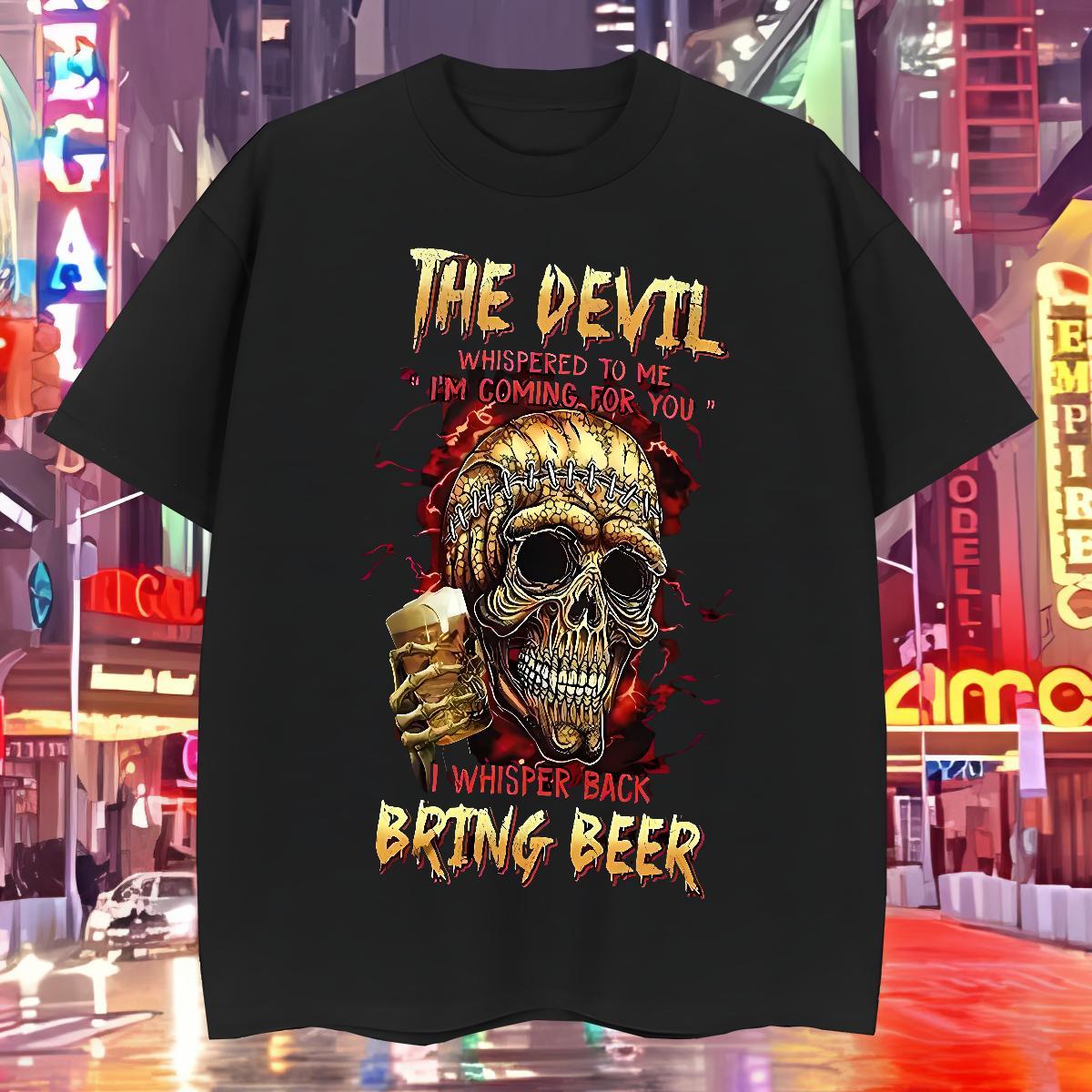 Cool Design T-Shirts 230g Pure Cotton skull Sport Cartoon Print O Neck Short Sleeves Men Tees Fashion Tshirts