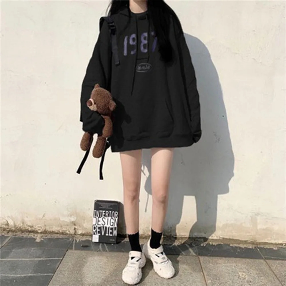 Unisex Sweatshirts Women Sweatshirts Plush Oversized Style Thicken Hoodie Street Fashion Ins Oversize Hoodies Ladies 240824