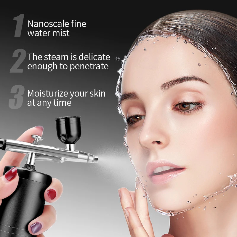 Wireless spray gun with compressor charging kit used for beauty nail art tattoo craft cake paint 240823