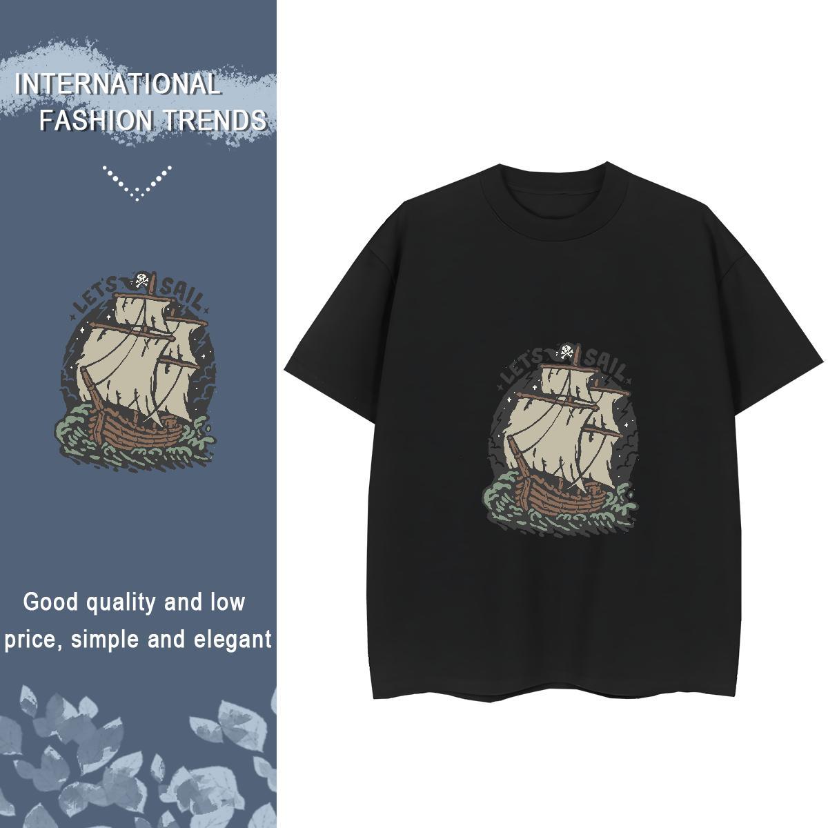 Brand Women Tshirts 230g Pure Cotton icon Beach T Shirt For Woman O-Neck Short Sleeve Anime Print Clothes Shirt
