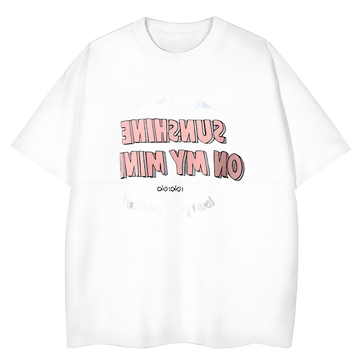 Female Couples T Shirts 230g Cotton letter Street Casual Women T Shirts Short sleeve Soft DIY Anime Printed Tee Shirt