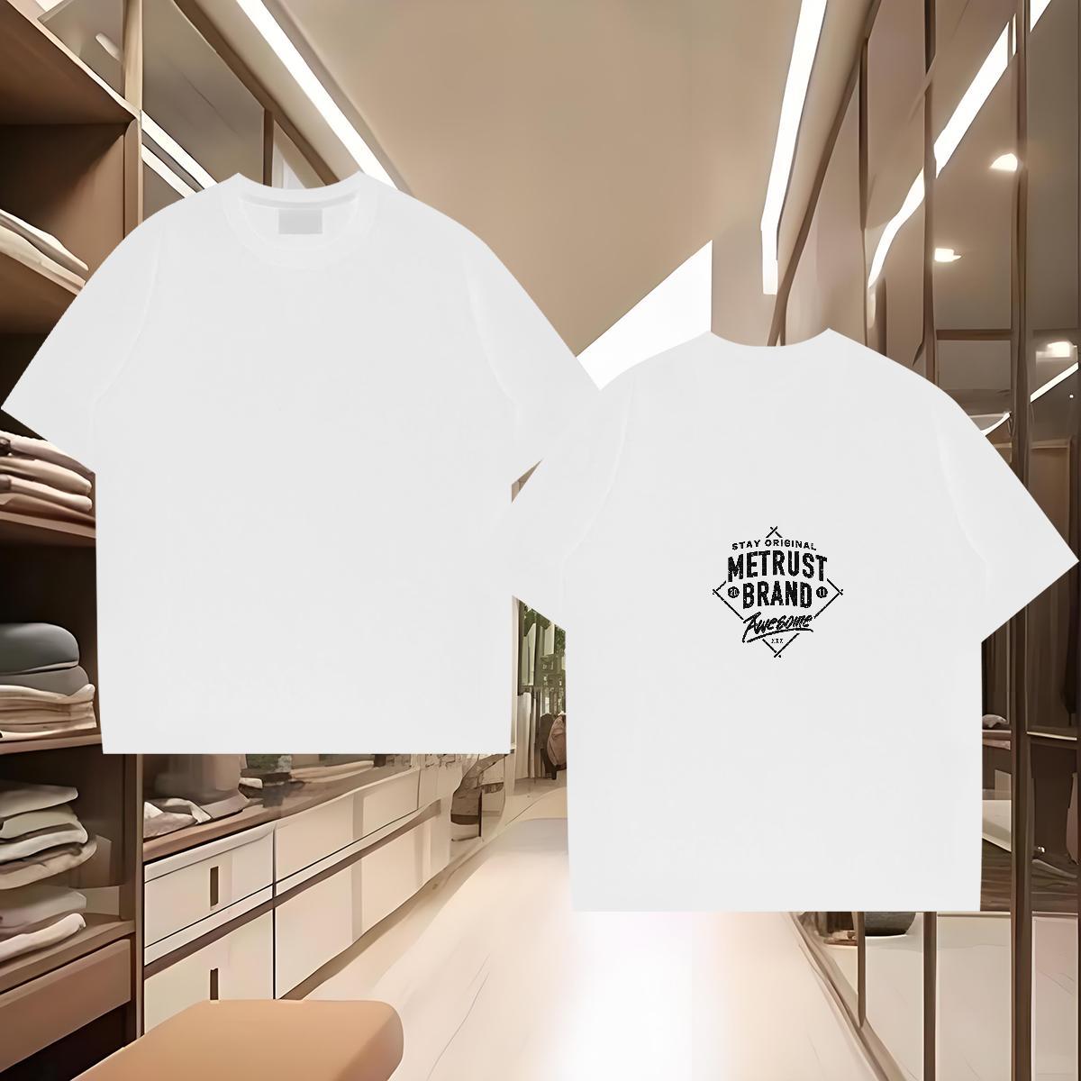 Comfortable T Shirt For Man 100% Cotton 230g letter Sports Casual Custom Printed Short Sleeve O-Neck Mens Tshirts Classic Polos