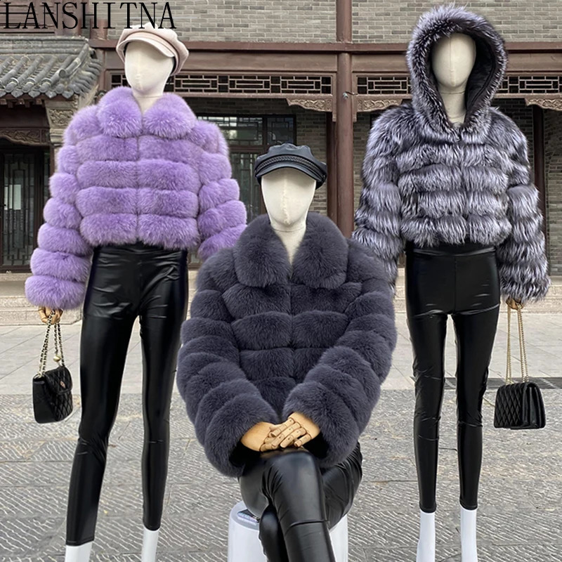 fur coat womens real fox big collar mask full length sleeves natural leather jacket autumn and winter clothing 240824