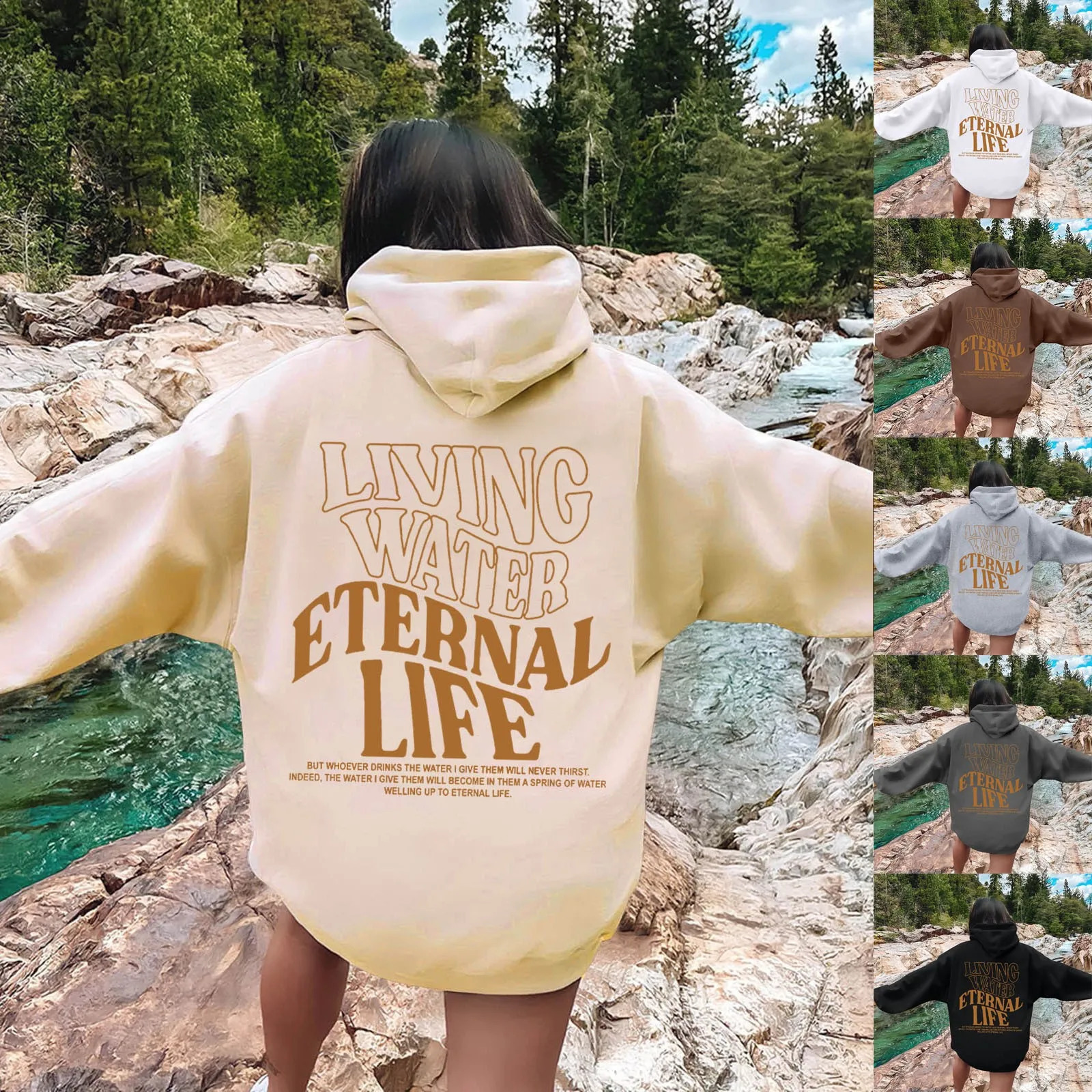 Womens Sweatshirt Harajuku Hooded Sweatshirt Fashion Streetwear Oversize Pullover Sweatshirt Autumn Long Sleeved Hoodies 240824