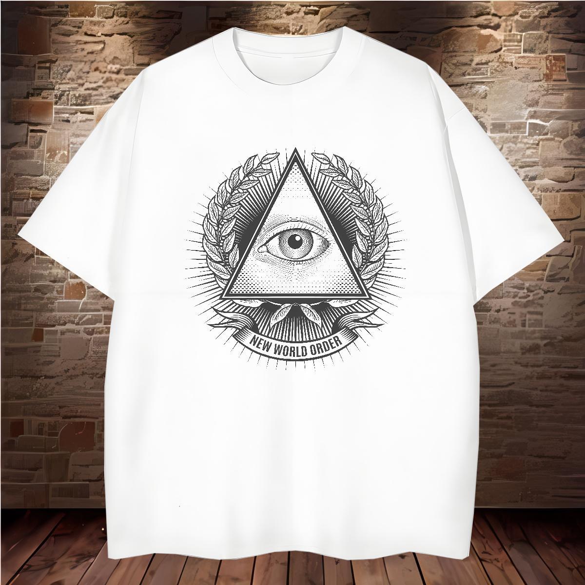 Comfortable T shirt 230g 100% Cotton eye of the devil Daily Wear Plus Size Cartoon Crew Neck Breathable Tshirts 2024 New Tops
