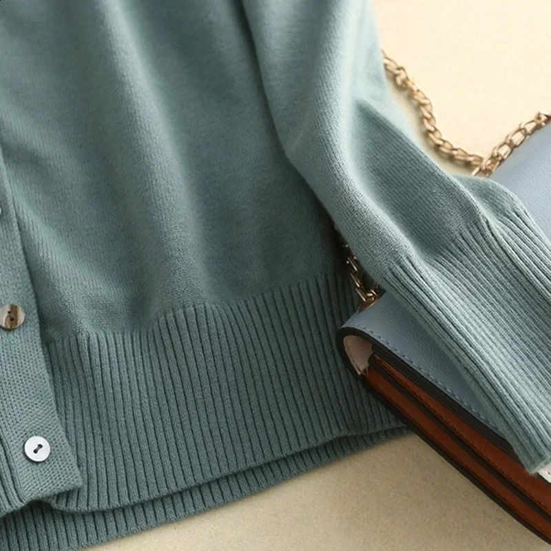 Autumn Women Sweaters Solid Baggy Knitted Tops Lady Mint Green Pink Cardigan Pullover Korean Style Sweaters Long Sleeve Clothes 240824