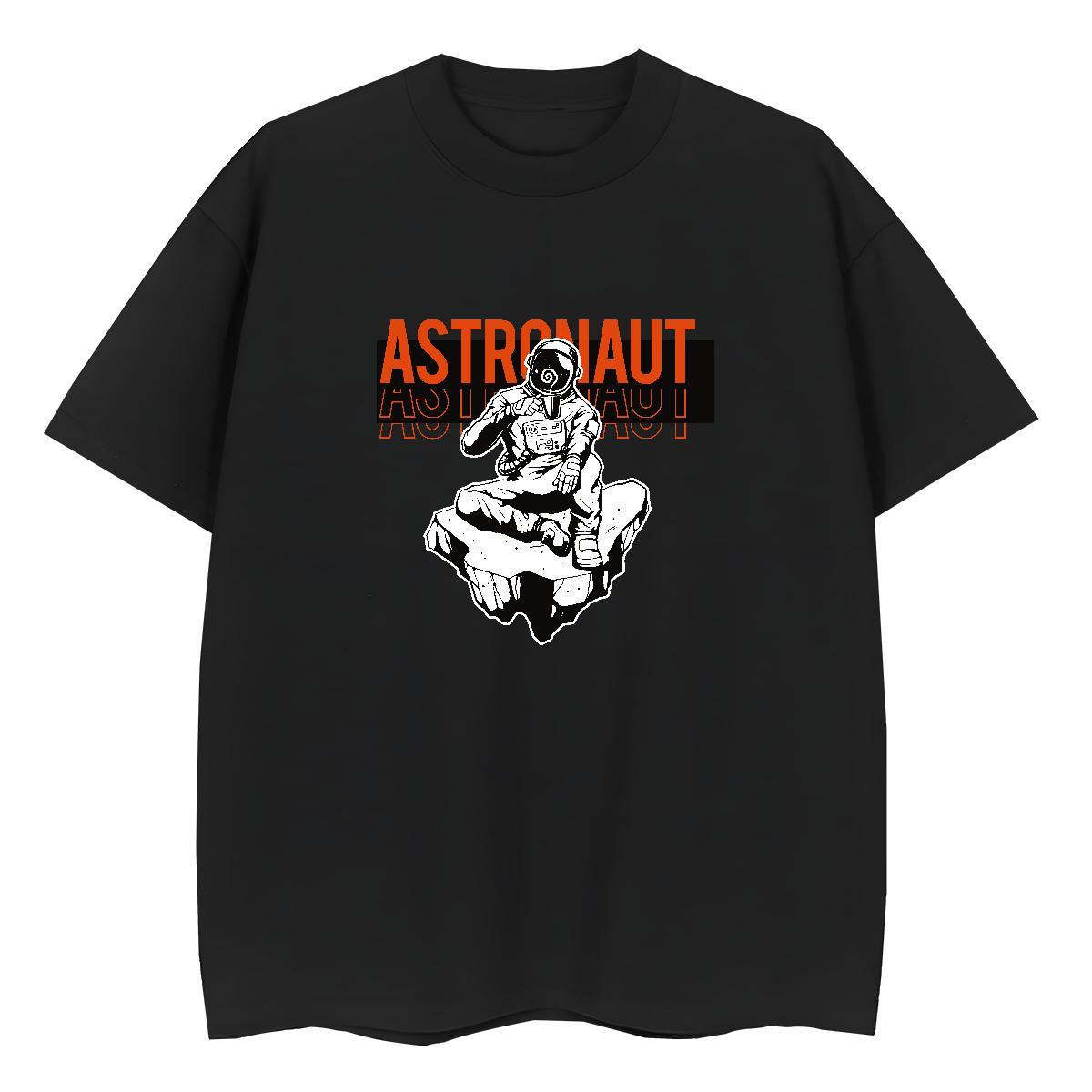 Wholesale Unisex Tshirts 230g Pure Cotton cosmonaut Hip Hop Street Womens T Shirts Breathable DIY Anime Printed Clothes Shirt