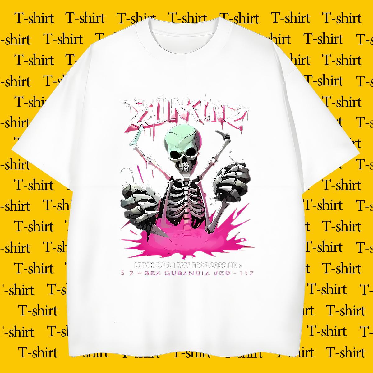 TOP Quality Mens T Shirts 230g 100% Cotton skull Spring Summer Asian Size Breathable Short Sleeve Men Clothes T-Shirt Fashion Designer Tee Shirt