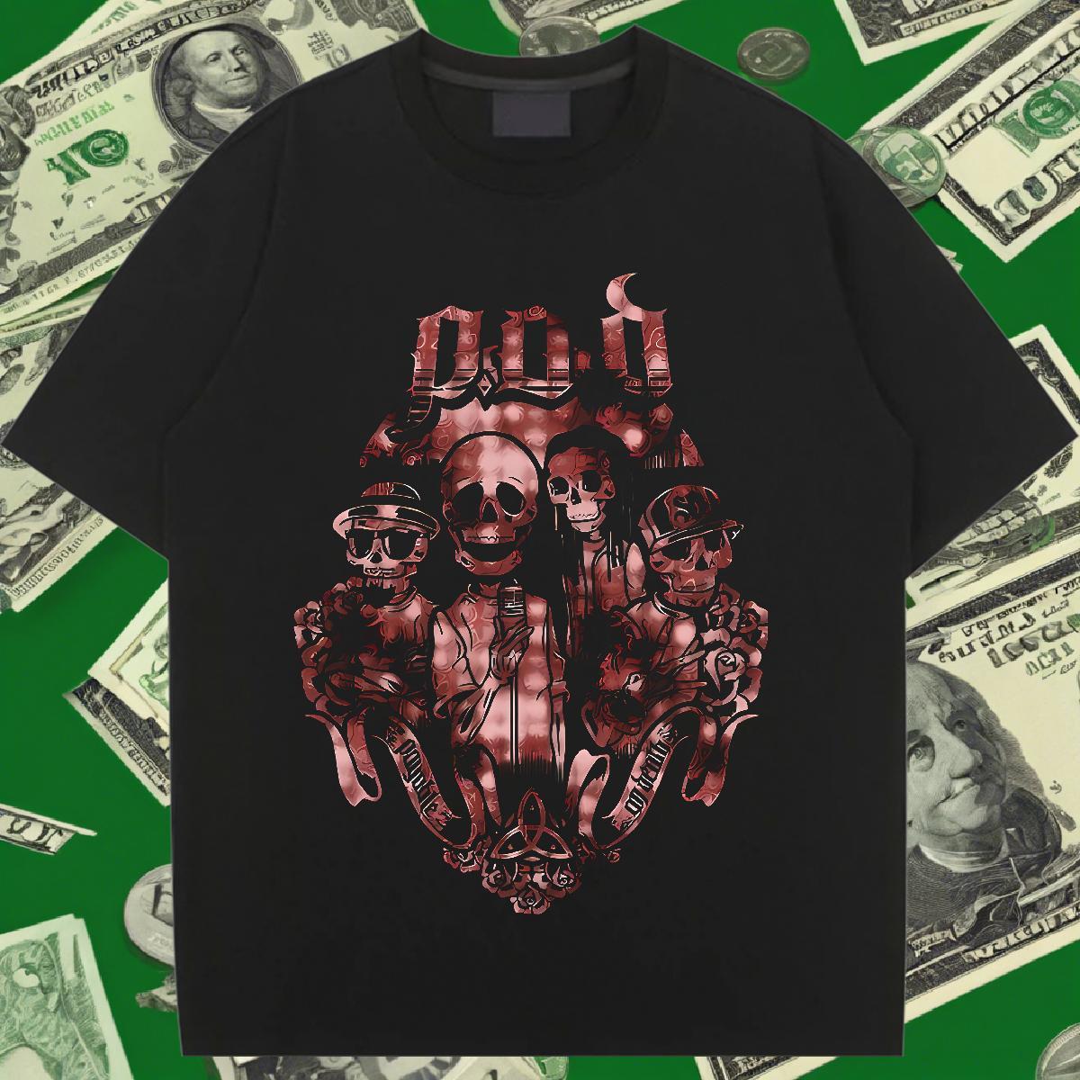 Designer Women Tshirts 100% Cotton 230g skull Casual Womens T Shirts Breathable Plus Size Cartoon Clothes