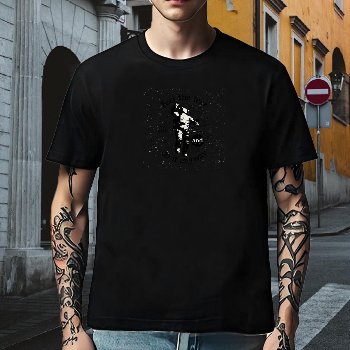 Wholesale T Shirt For Man 230g 100% Cotton spaceman Street wear Hip Hop White Plus Size Crew Neck Men Tshirts DIY Customized Tees Shirts