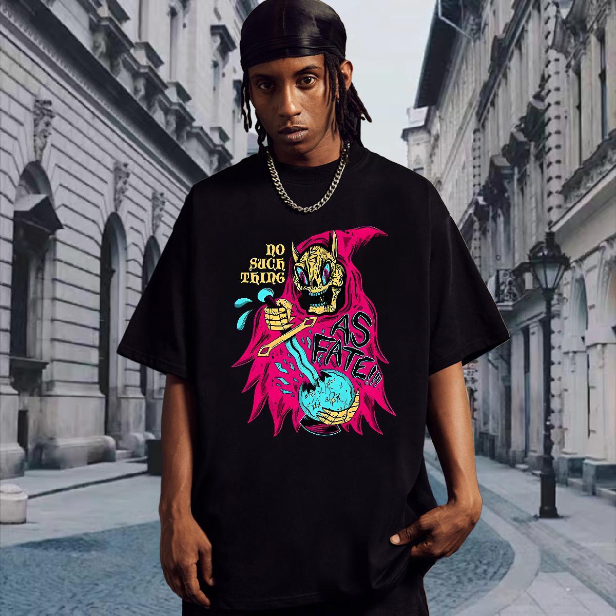 TOP Quality Mens T Shirts 100% Cotton 230g witch Anime Printing Street Custom Print Plus Size Crew Neck Breathable Men Clothes T-Shirt New Arrival Top
