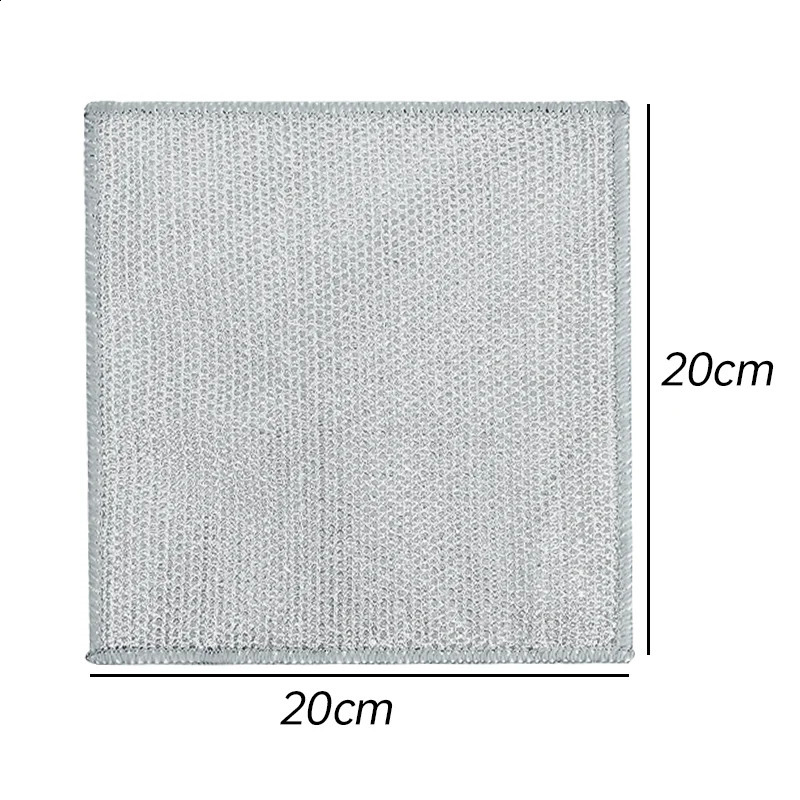 Steel wire deep cleaning cloth brush doublelayer rodless oil Dishrag magic coffee dyeing plate towel kitchen supplies 240824