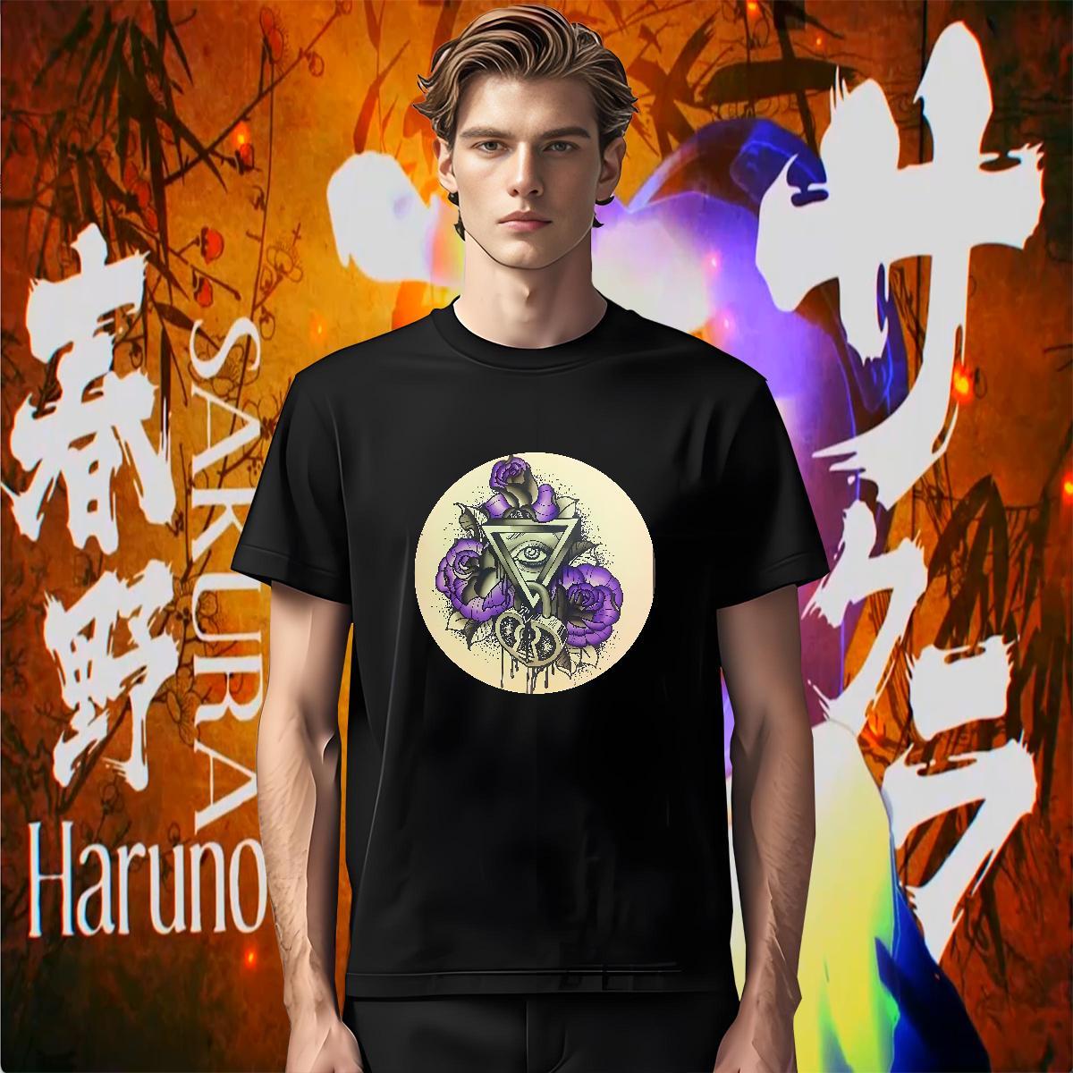 Wholesale Man T Shirts 230g Cotton eye of the devil Street wear Hip Hop Asian Size Crew Neck Breathable Couples T Shirts New Arrival Tee Shirt