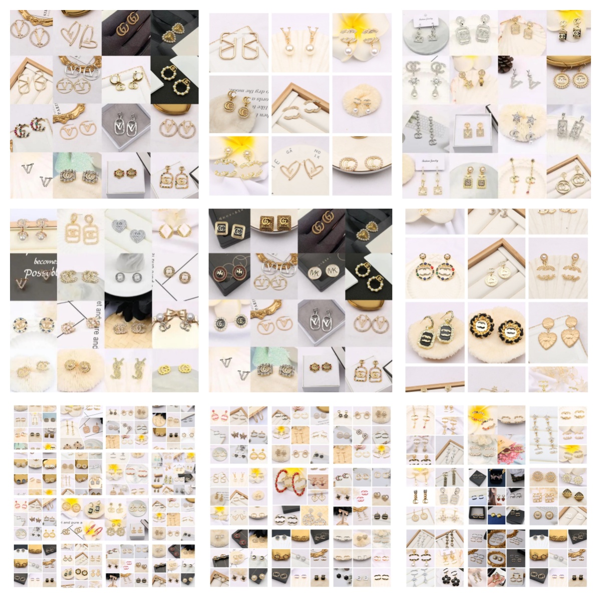 600 Style Gold Plated Sier Designers Letters Stud Geometric Famous Women Crystal Rhie Pearl Earring Wedding Christm Party