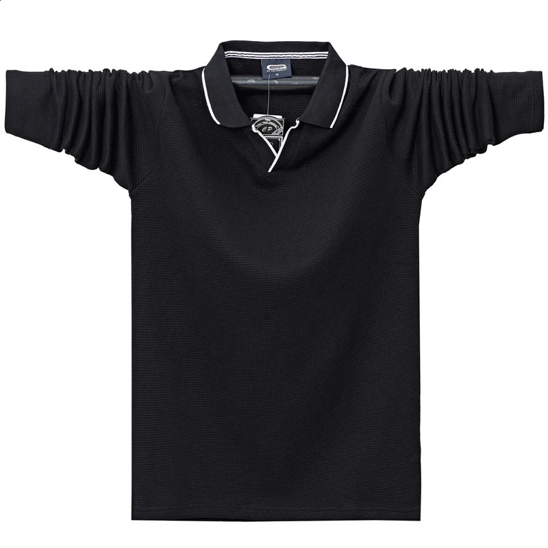 Fashion Solid Comfortable Polo Shirt Men Korean Casual Clothing Long Sleeve Fit Slim Man Polo Shirt Button Collar Tops 6XL 240824