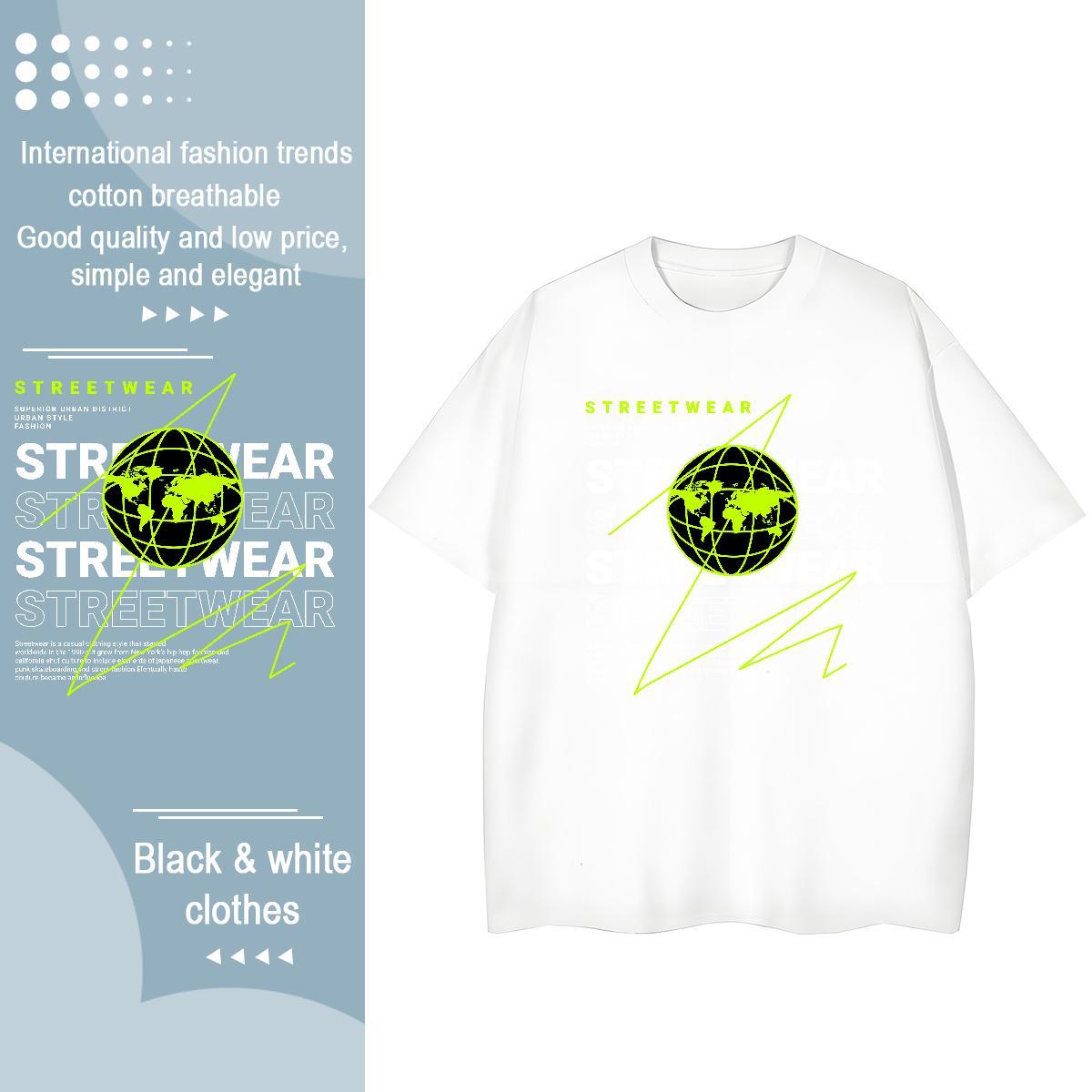 Brand T-Shirts for Men 230g Cotton letter Street Plus Size Cartoon Breathable Crew Neck Tshirt for Man Woman Designer Polos