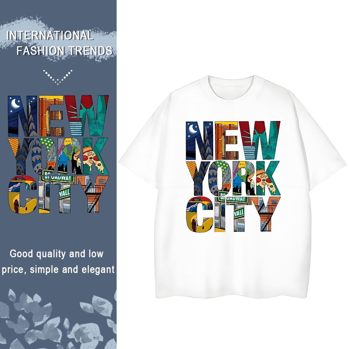 Popular Woman Tshirt 230g Pure Cotton New York Outdoor T Shirts Women Breathable White Plus Size Top Shirts