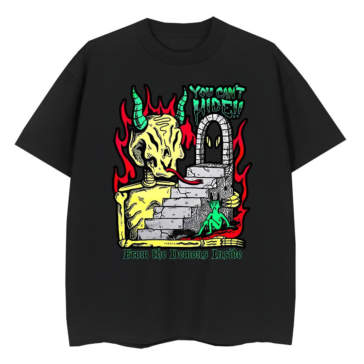 Designer Nice Tshirt for Man Woman 230g Pure Cotton demon Casual Beach T Shirts Women Crew Neck DIY Logo Tops Tees