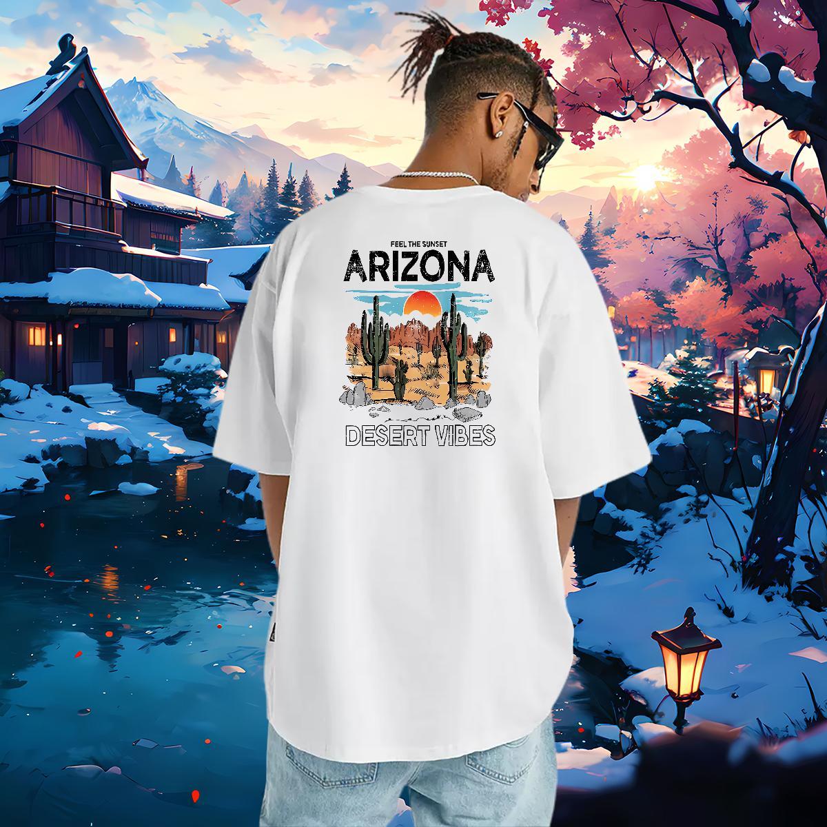 Brand Man T Shirts 230g Cotton desert Street wear Hip Hop DIY Anime Breathable Crew Neck Men Clothes T-Shirt Fashion Designer Top Tees