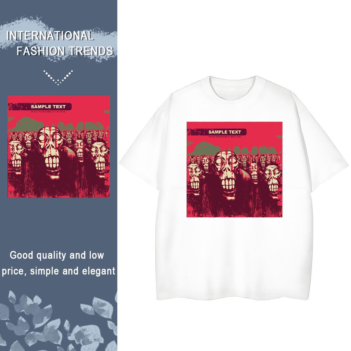 Designer Women Tees 230g Cotton scary Summer Casual T shirt Breathable Short Sleeve DIY Anime Top Tees