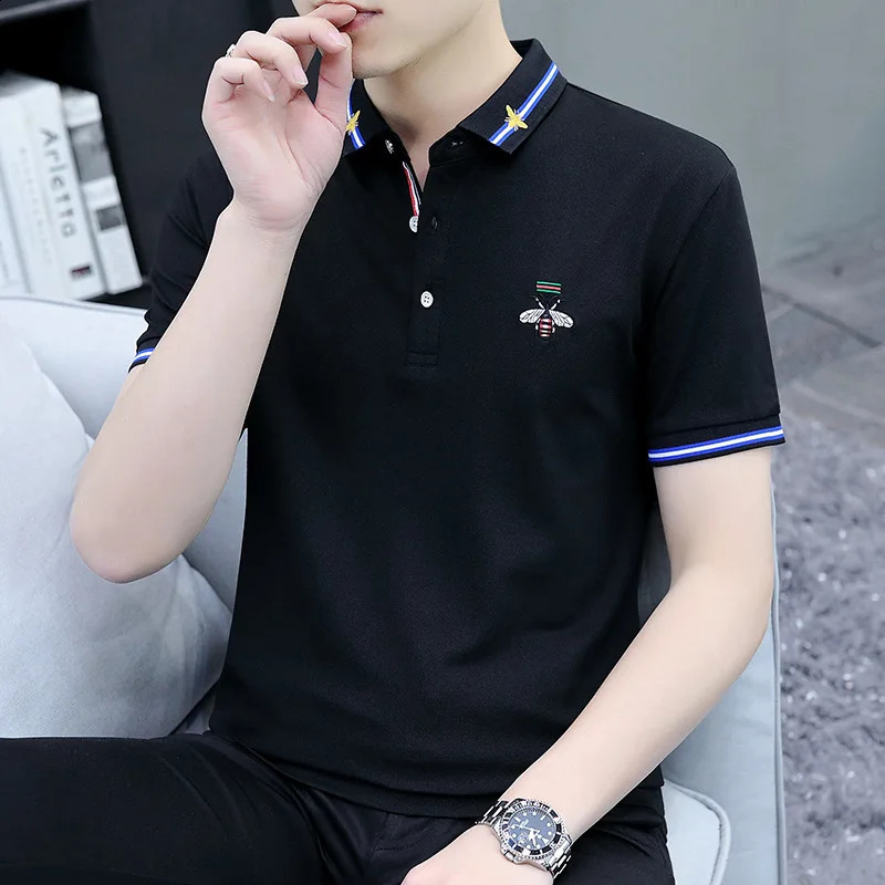 Summer Mens Short-sleeved T-shirt POLO Bottoming Shirt Jodi Mens Lapel Tops Casual Mens T-shirt 240824